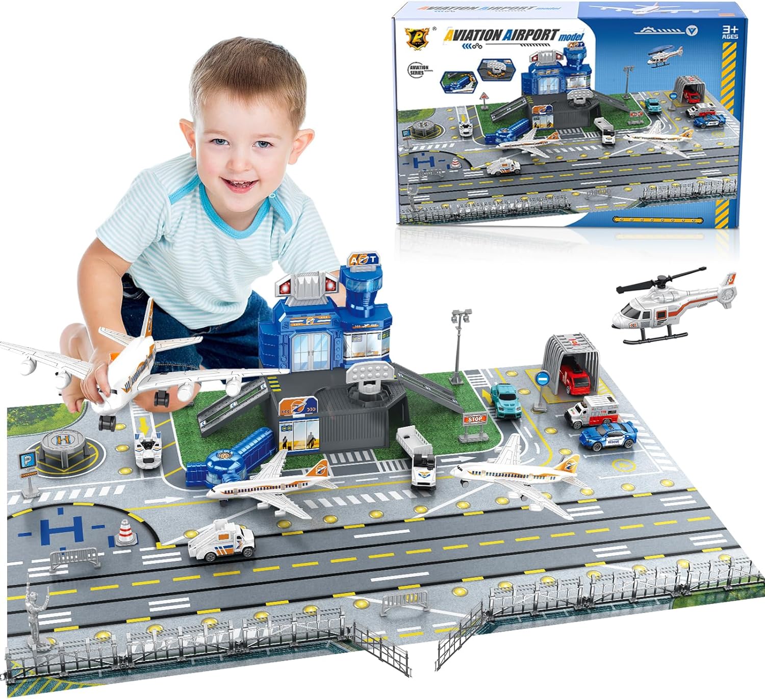 Kids Toys Xmas - Children's Airport Scene Toy Set with
