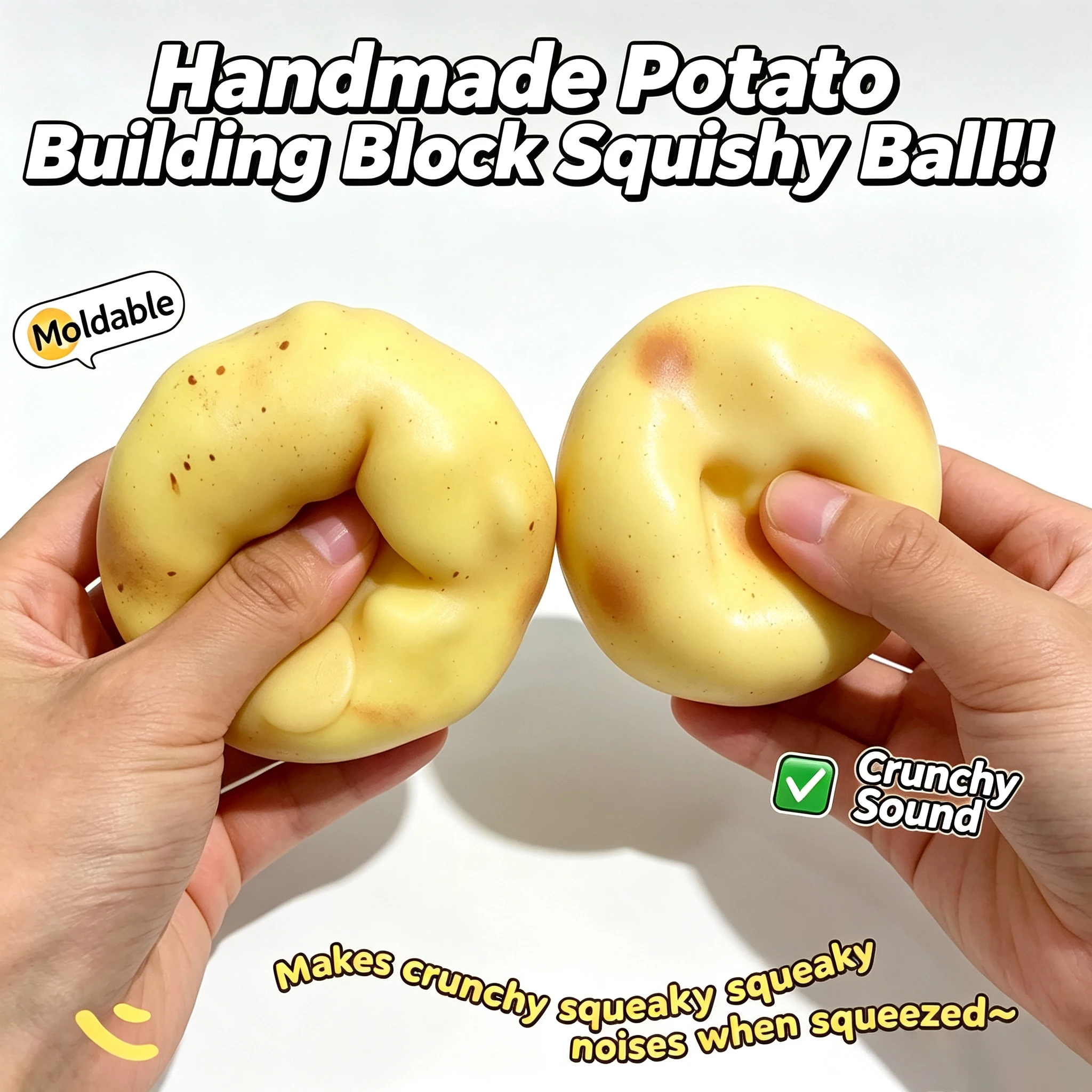 Sensory Fidget Toys - Crunchy Potato Squishy Stress Ball ASMR