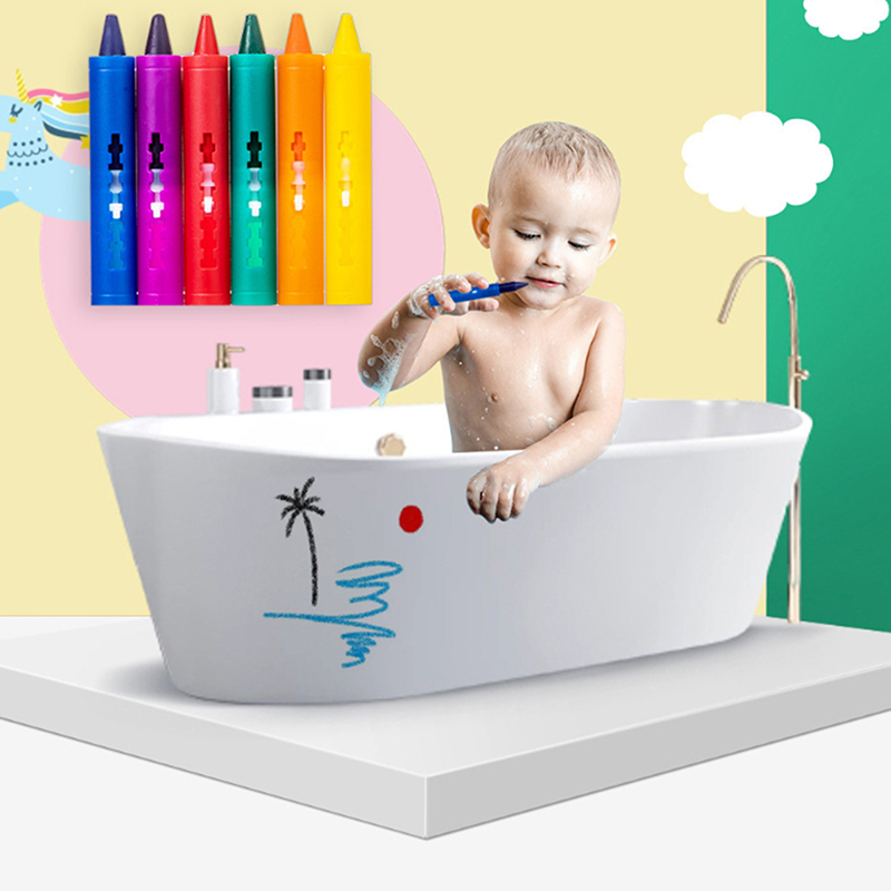 6colors Washable Bath Crayons  - Kids Toys Drawing Easy ulasan dan harga