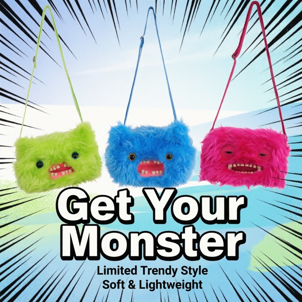 Cute Monster Plush Crossbody B - Kids Toys Hong Kong ulasan dan harga