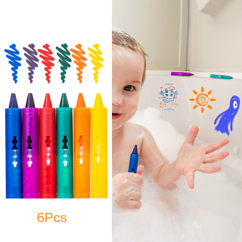 6Pcs Washable Bath Crayons Col - Kids Toys Drawing Easy ulasan dan harga