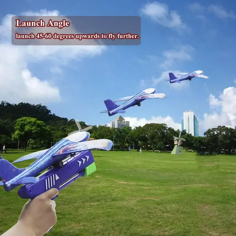 Kids 24/34cm Foam Plane Toy Gu - Catapult Launcher Toy ulasan dan harga