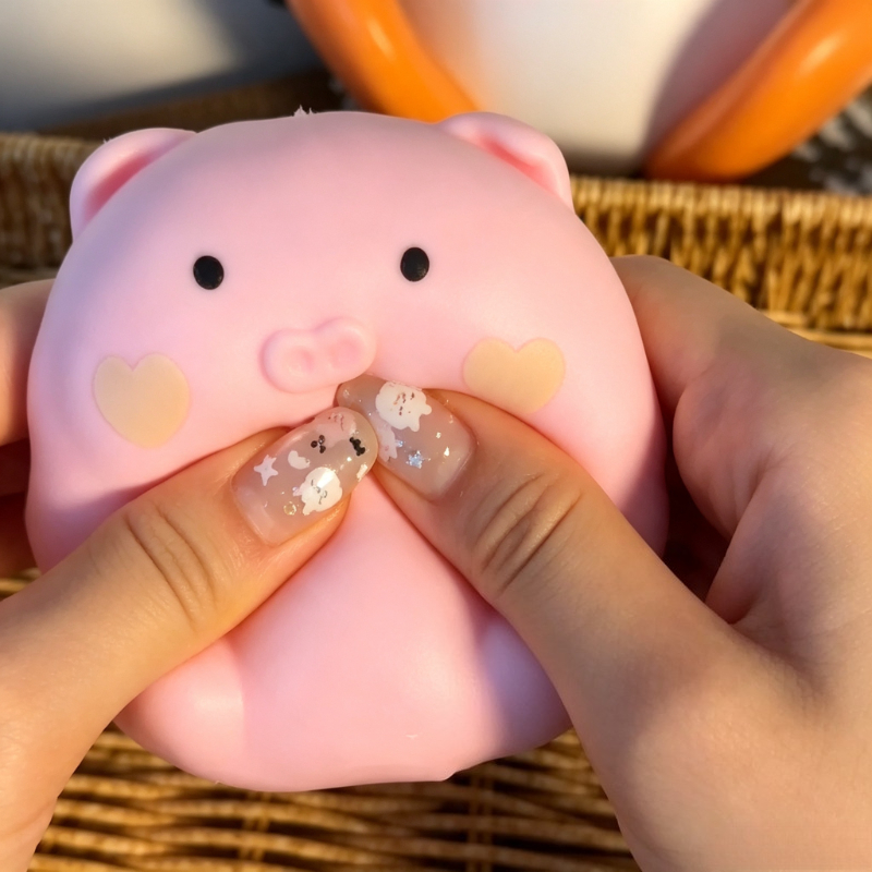Crunchy Pink Pig Squishy Handm - Sensory Fidget Toys ulasan dan harga