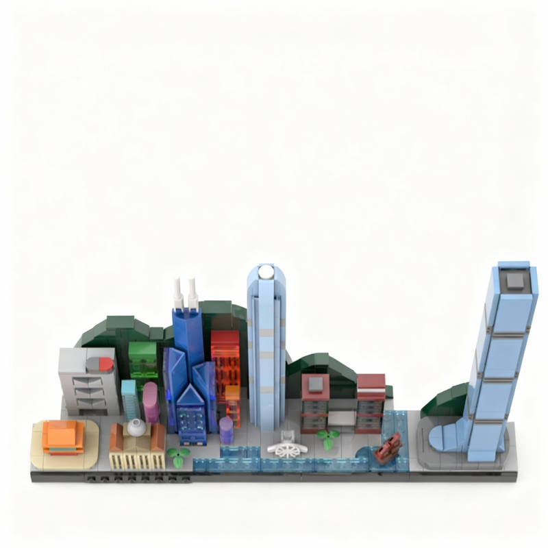 667pcs MOC Hong Kong Skyline M - Kids Toys Hong Kong ulasan dan harga